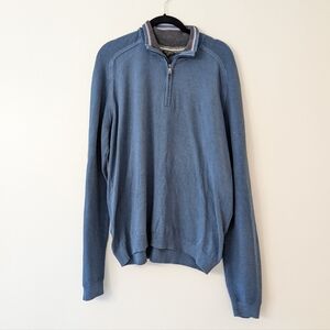 Ted Baker Mens quarter zip sweater with ribbed sleeves size XL